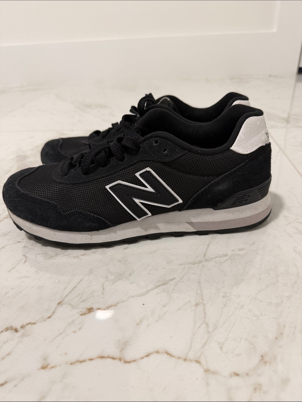 New Balance Men's Black and White Low-Top Sneakers - Picture 2 of 4